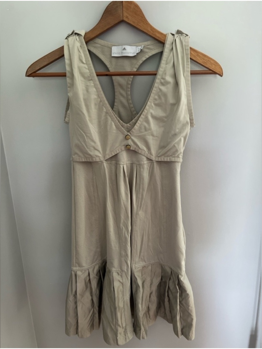 Adidas by Stella McCartney Beige Sleeveless Top/Tunic with Ruffle Hem XS